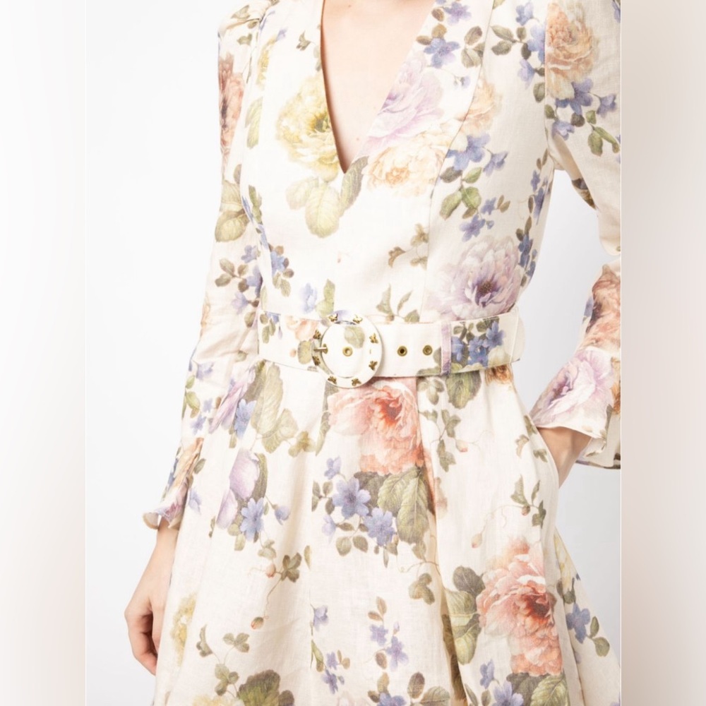 NWT Zimmermann Luminosity Cream Multi Color Mini Dress | sz Zim 0 / XS / 2-4 - Picture 2 of 11
